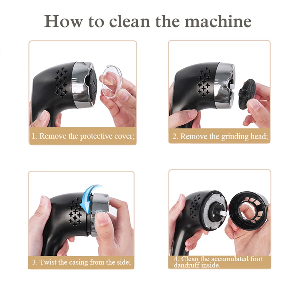Electric Foot Rasp Electric Pedicure Foot Sander Rechargeable IPX7 Waterproof to Eliminate Feet Dead Skin and Calluses