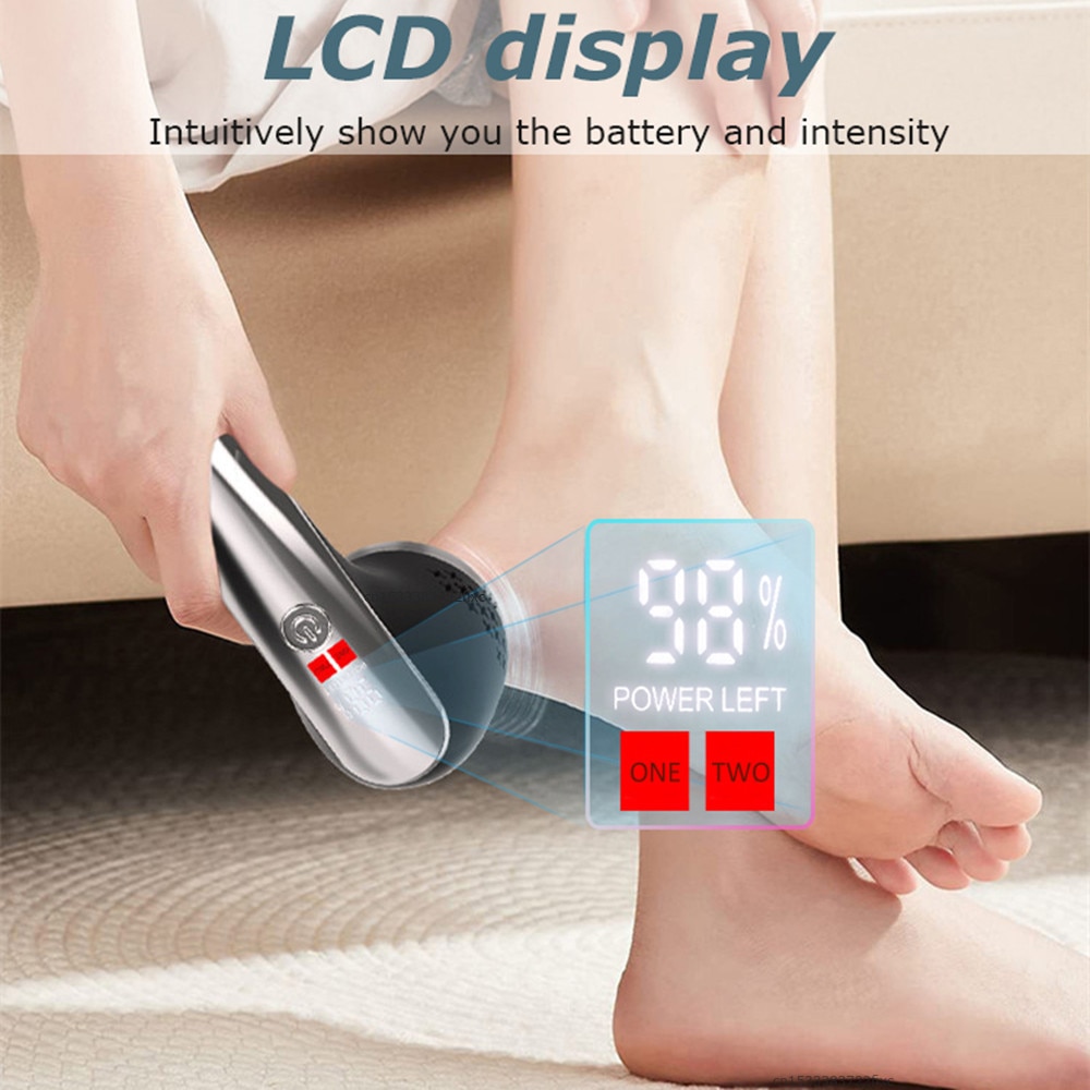 Electric Foot Rasp Electric Pedicure Foot Sander Rechargeable IPX7 Waterproof to Eliminate Feet Dead Skin and Calluses