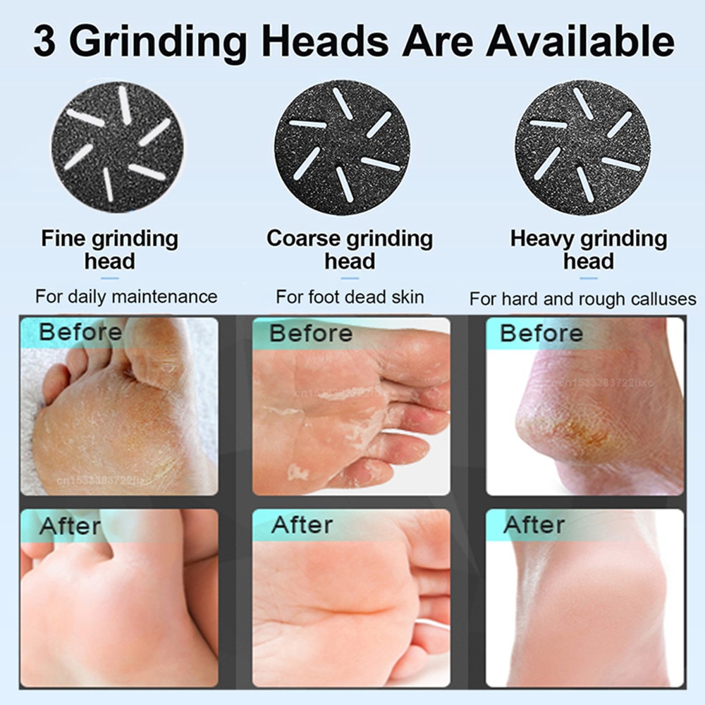 Electric Foot Rasp Electric Pedicure Foot Sander Rechargeable IPX7 Waterproof to Eliminate Feet Dead Skin and Calluses