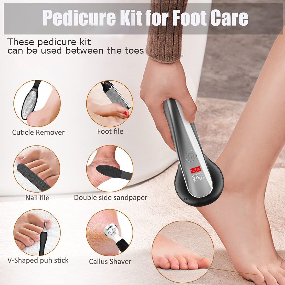 Electric Foot Rasp Electric Pedicure Foot Sander Rechargeable IPX7 Waterproof to Eliminate Feet Dead Skin and Calluses