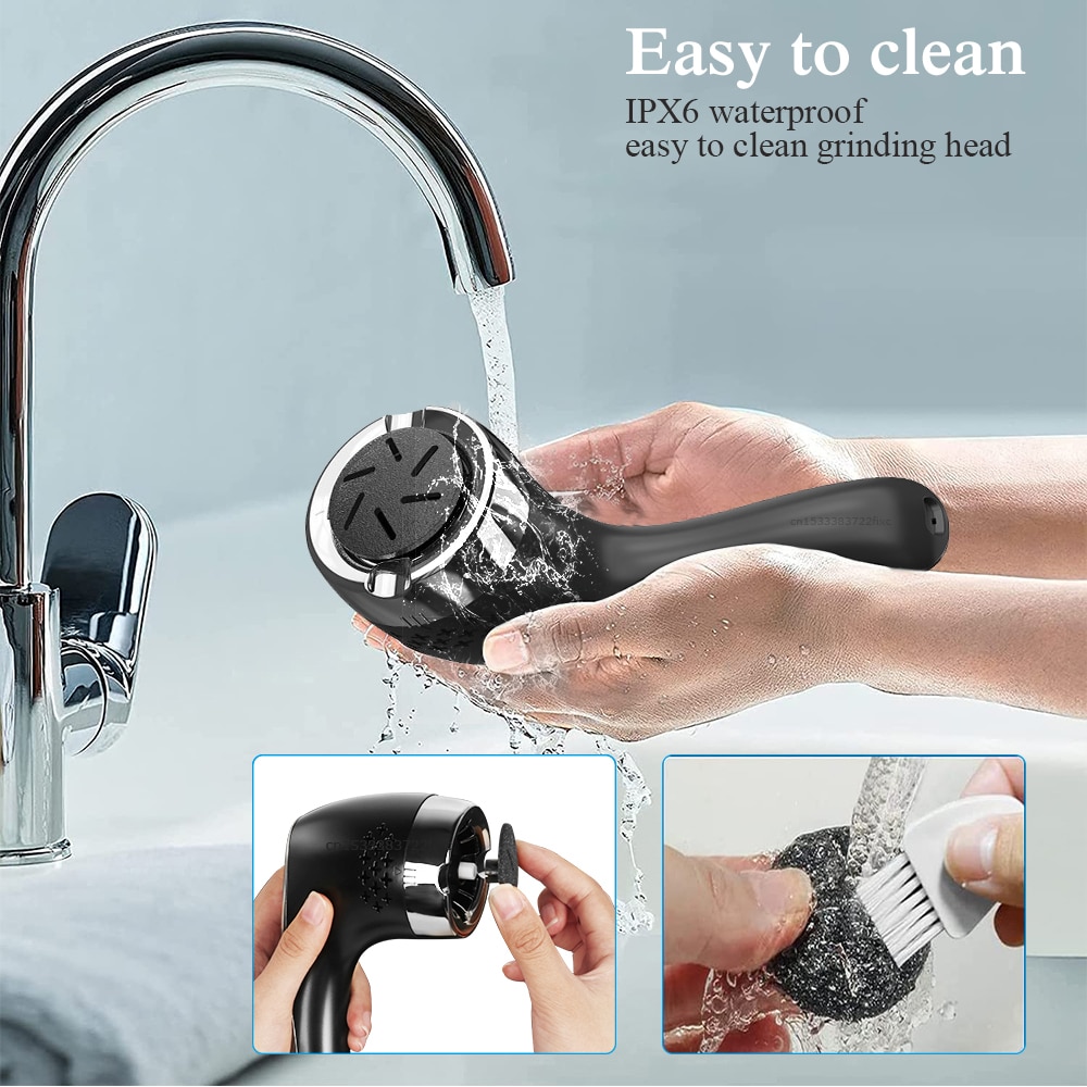 Electric Foot Rasp Electric Pedicure Foot Sander Rechargeable IPX7 Waterproof to Eliminate Feet Dead Skin and Calluses