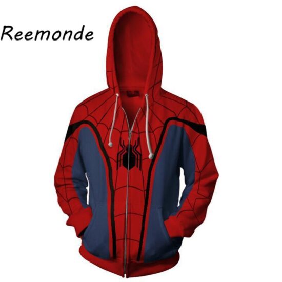 Miles Morales Spiderman Cosplay Costumes Jacket Hoodies Zipper Sweatshirt Peter Parker iron man Hoodie Hat Coats - Image 4