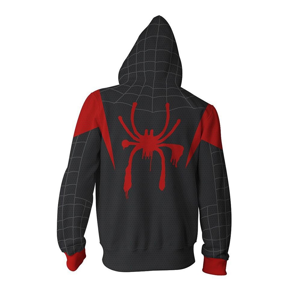 Miles Morales Spiderman Cosplay Costumes Jacket Hoodies Zipper Sweatshirt Peter Parker iron man Hoodie Hat Coats