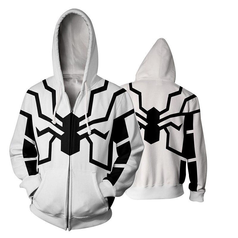 Miles Morales Spiderman Cosplay Costumes Jacket Hoodies Zipper Sweatshirt Peter Parker iron man Hoodie Hat Coats
