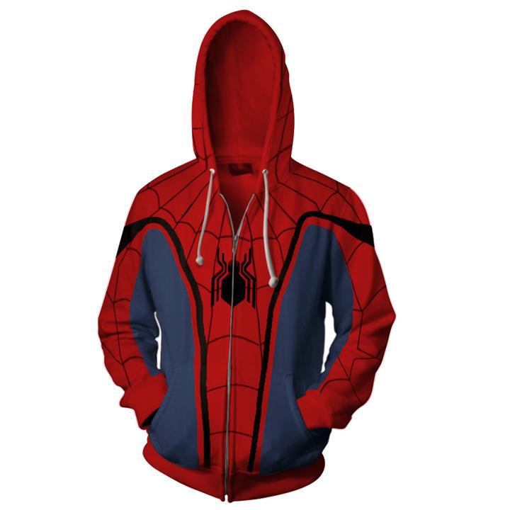 Miles Morales Spiderman Cosplay Costumes Jacket Hoodies Zipper Sweatshirt Peter Parker iron man Hoodie Hat Coats