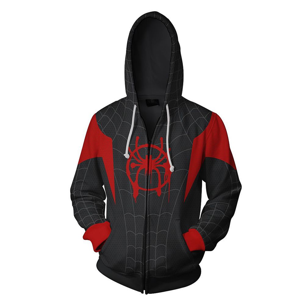 Miles Morales Spiderman Cosplay Costumes Jacket Hoodies Zipper Sweatshirt Peter Parker iron man Hoodie Hat Coats