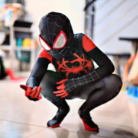 Miles Morales Spiderman Cosplay Costume Superhero Zentai Suit Bodysuit The Spider Verse Costume for Kids Adult Party Outfit - Image 3