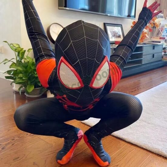 Miles Morales Spiderman Cosplay Costume Superhero Zentai Suit Bodysuit The Spider Verse Costume for Kids Adult Party Outfit - Image 4