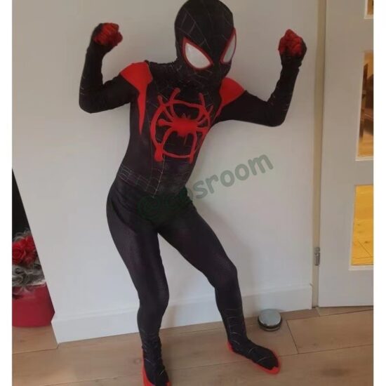 Miles Morales Spiderman Cosplay Costume Superhero Zentai Suit Bodysuit The Spider Verse Costume for Kids Adult Party Outfit - Image 6