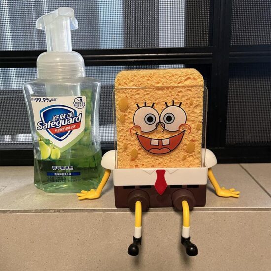 Dish scrub sponge Shelf, Spongebob Drainage Rack Multifunctional Storage Tank - Image 2