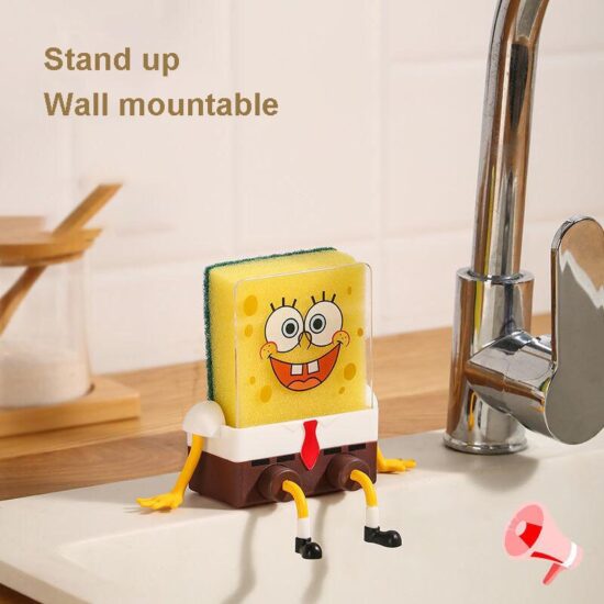 Dish scrub sponge Shelf, Spongebob Drainage Rack Multifunctional Storage Tank - Image 3