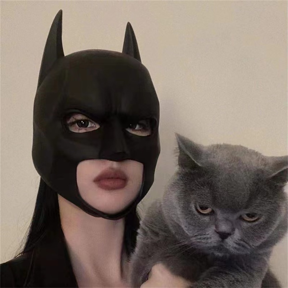 Batman Masks Superhero Bat Mask Bruce Wayne Cosplay Costume Accessory Black Full Head Mask For Adult Latex Batman Masks Superhero Bat Mask Bruce Wayne Cosplay Costume Accessory Black Full Head Mask For Adult Latex