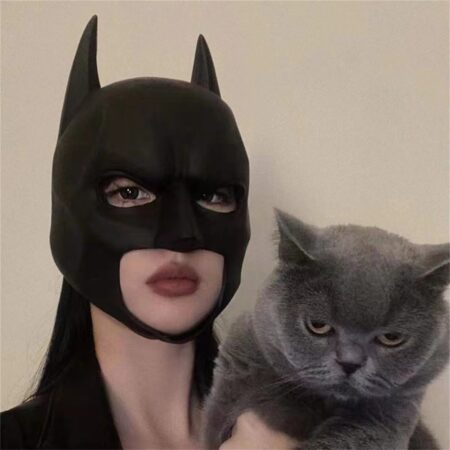 Batman Masks Superhero Bat Mask Bruce Wayne Cosplay Costume Accessory Black Full Head Mask For Adult Latex