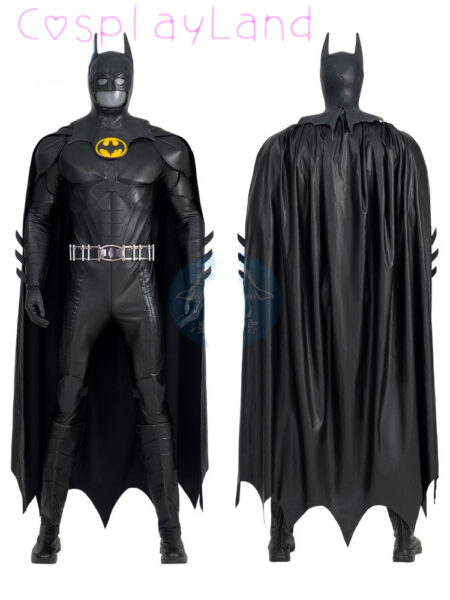 Batman Cosplay Bruce Wayne Printing Jumpsuit Superhero Battle Costume Outfit Men Suit Cloak Mask Shoes