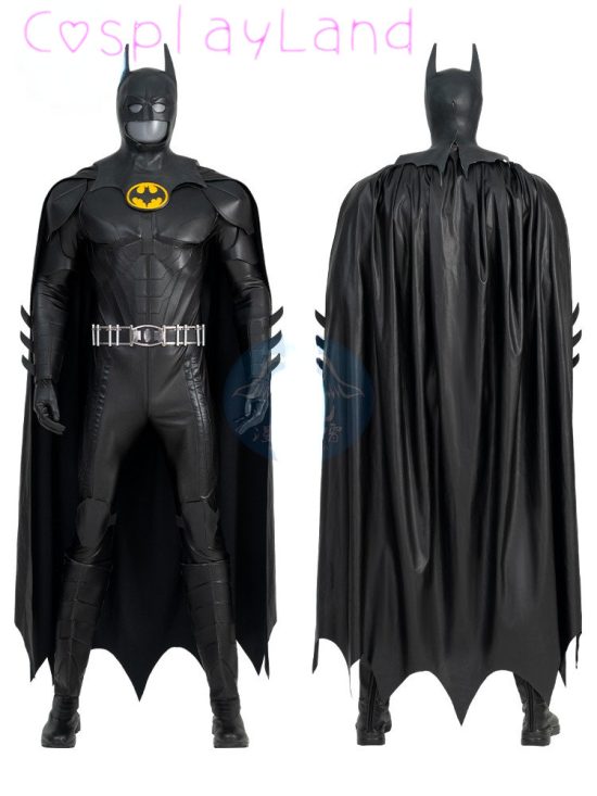 Batman Cosplay Bruce Wayne Printing Jumpsuit Superhero Battle Costume Outfit Men Suit Cloak Mask Shoes