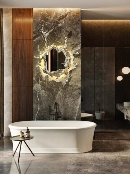 Water Spray Style Wall Lamp With Mirror Novel Art Originality Light LED Wall Lamps Decor Lighting Sconce Lights