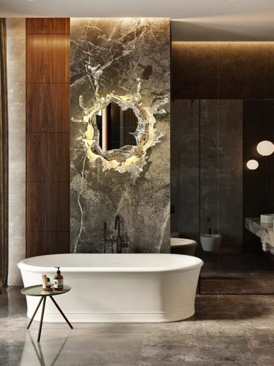 Water Spray Style Wall Lamp With Mirror Novel Art Originality Light LED Wall Lamps Decor Lighting Sconce Lights
