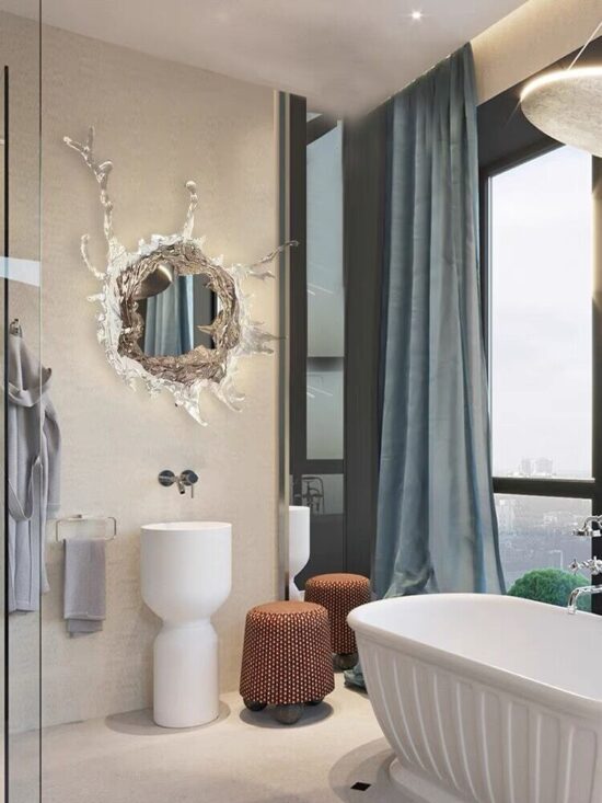 Water Spray Style Wall Lamp With Mirror Novel Art Originality Light LED Wall Lamps Decor Lighting Sconce Lights - Image 4