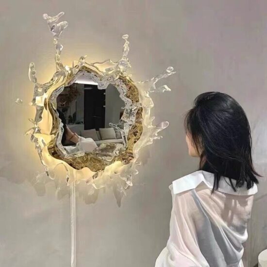 Water Spray Style Wall Lamp With Mirror Novel Art Originality Light LED Wall Lamps Decor Lighting Sconce Lights - Image 2