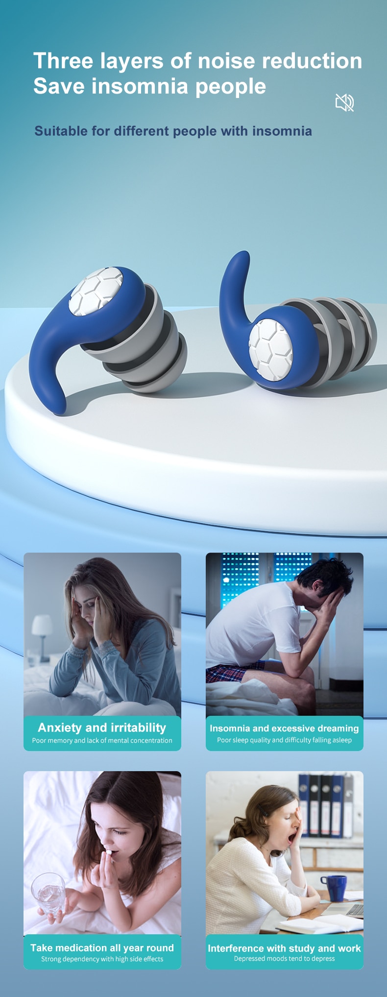 Sleep Noise Reduction Earplug Ear Protection Earplugs Anti-Noise Waterproof Plug For Travel Work