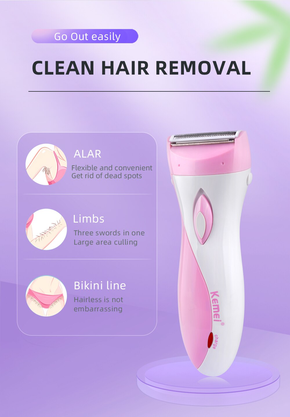 Device Electric Shaver Wool Epilator Shaving For Shaver Women Shave Wool KM-3018