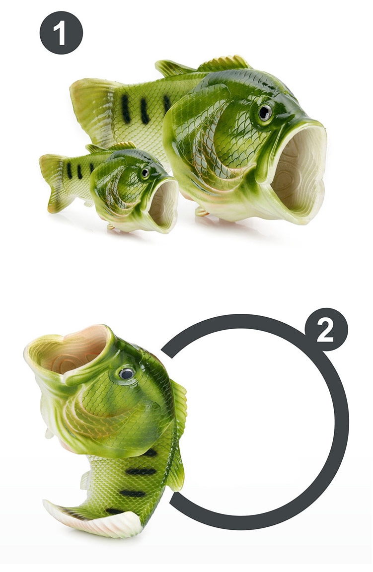 Fish Slippers Shoes Family Residential Shoes plus Size 33-47 Summer Beach Slippers Boys Unisex New Funny Slippers