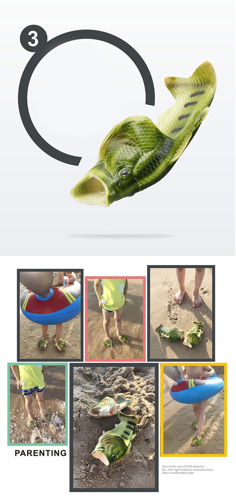 Fish Slippers Shoes Family Residential Shoes plus Size 33-47 Summer Beach Slippers Boys Unisex New Funny Slippers
