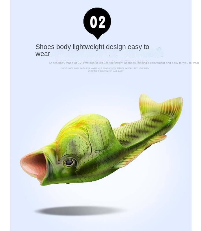 Fish Slippers Shoes Family Residential Shoes plus Size 33-47 Summer Beach Slippers Boys Unisex New Funny Slippers