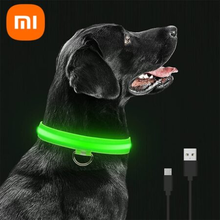 Dog Collars LED Glowing Rechargeable Waterproof Luminous Collar Adjustable Night Light Collar Pet Dog Safety Necklace