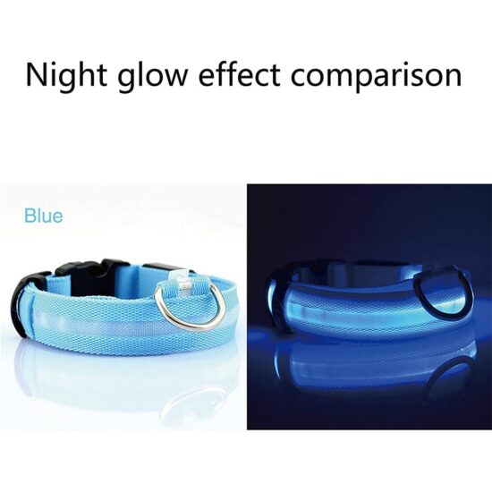 Dog Collars LED Glowing Rechargeable Waterproof Luminous Collar Adjustable Night Light Collar Pet Dog Safety Necklace - Image 3