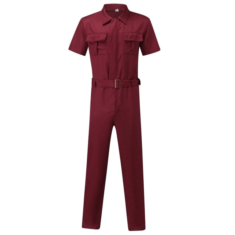 Shirt Short Sleeve+Trousers Jumpsuit Fashion Leisure Basic Work Pants Overalls Casual Pocket Solid Color