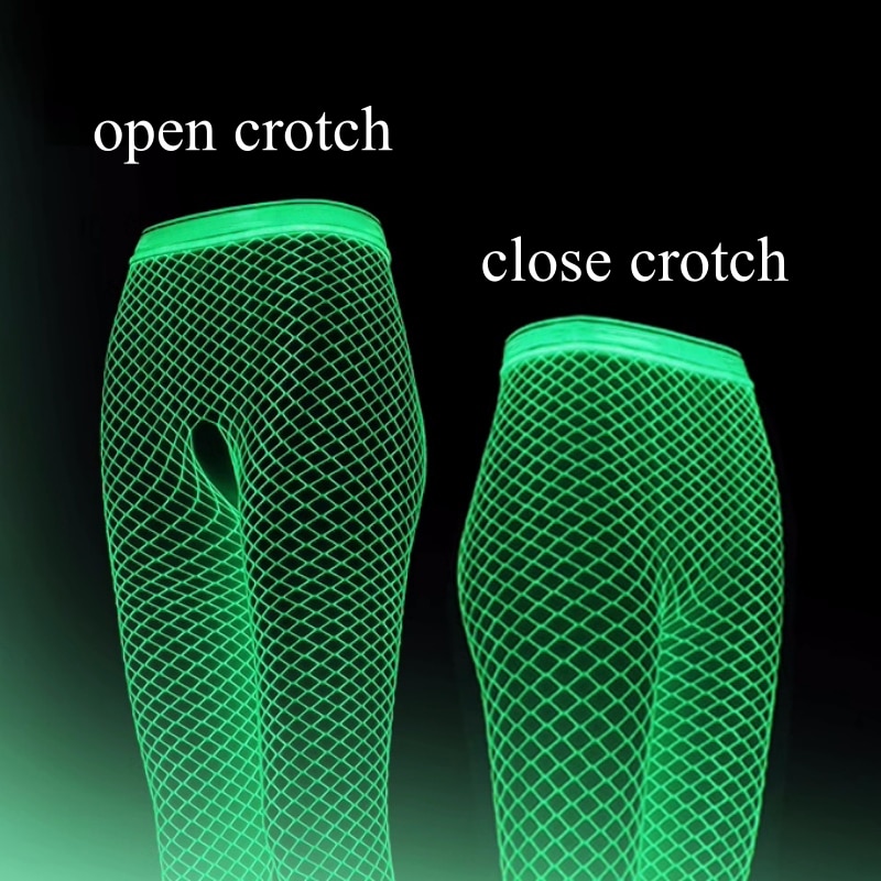 Luminous Fishnet Stockings For Comfortable Movement One-pieces Mesh Leggings Tights High Waist Glow In The Dark Lingerie