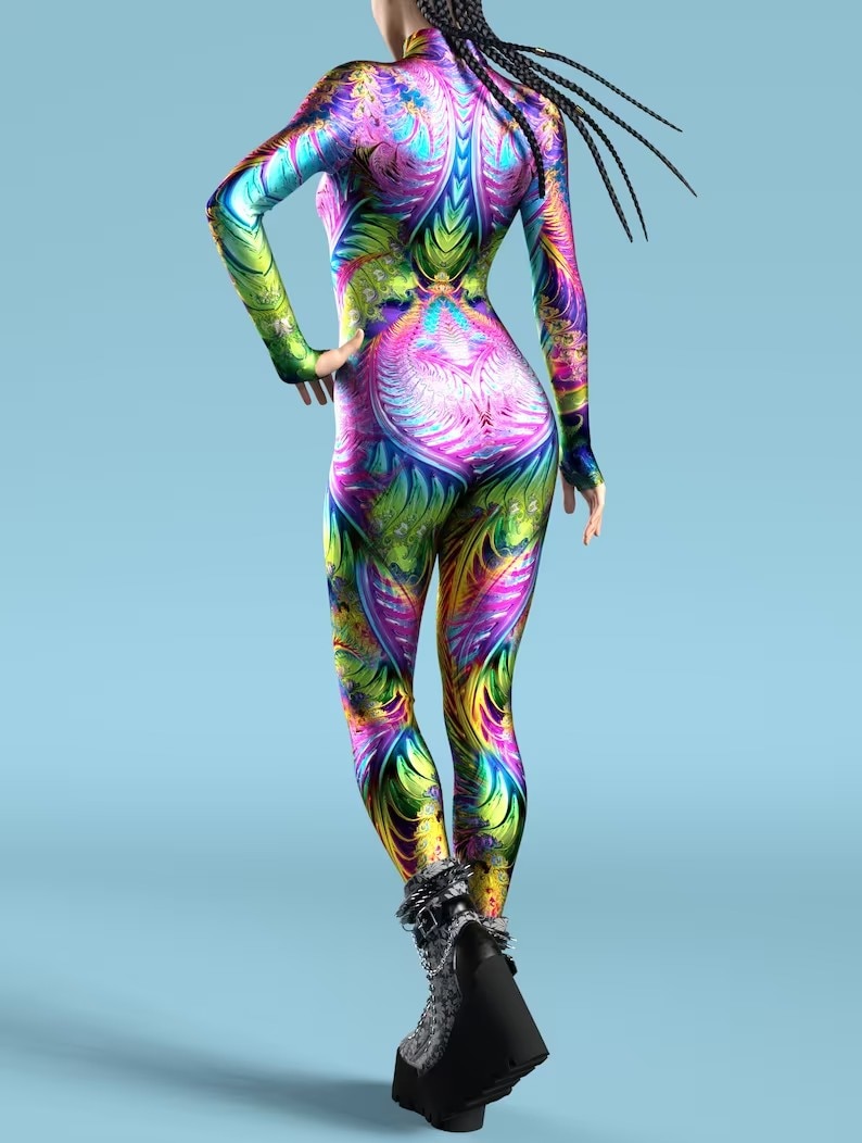 Sexy Skinny Jumpsuit Wear Onesie Cosplay Costume Elastic Multicolor Holiday Party Women Kids Rainbow Bodysuits Rompers