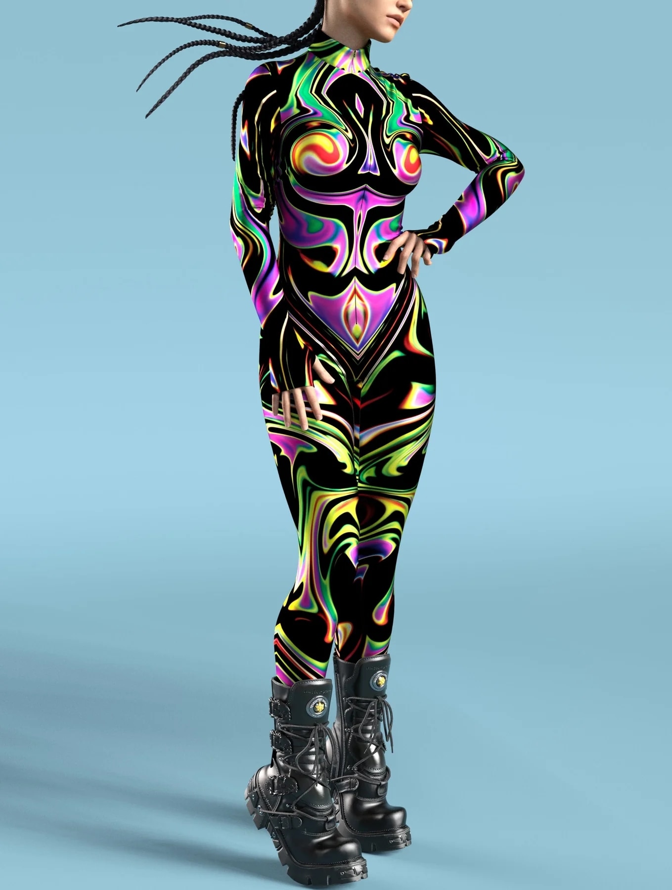 Sexy Skinny Jumpsuit Wear Onesie Cosplay Costume Elastic Multicolor Holiday Party Women Kids Rainbow Bodysuits Rompers
