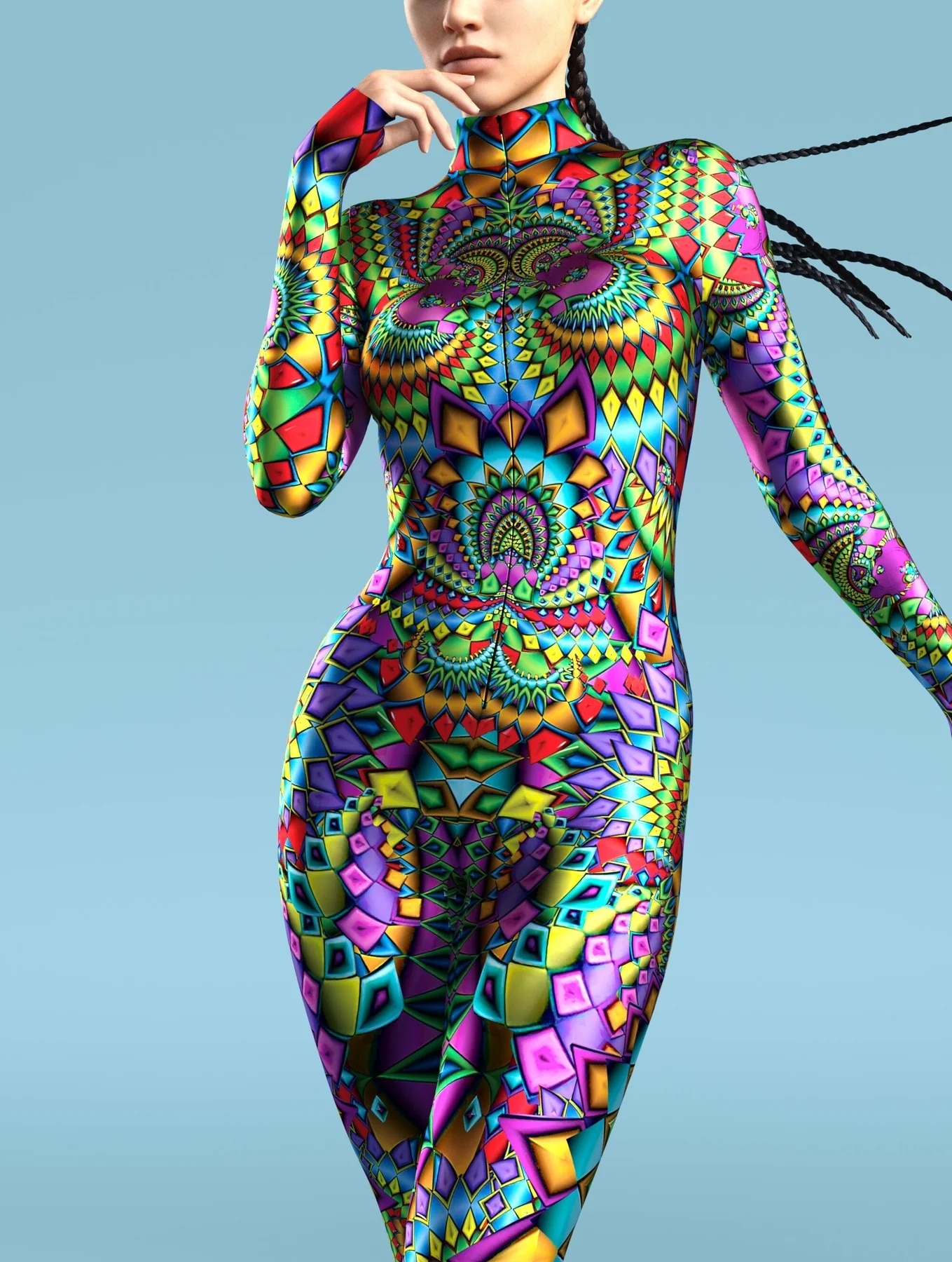 Sexy Skinny Jumpsuit Wear Onesie Cosplay Costume Elastic Multicolor Holiday Party Women Kids Rainbow Bodysuits Rompers