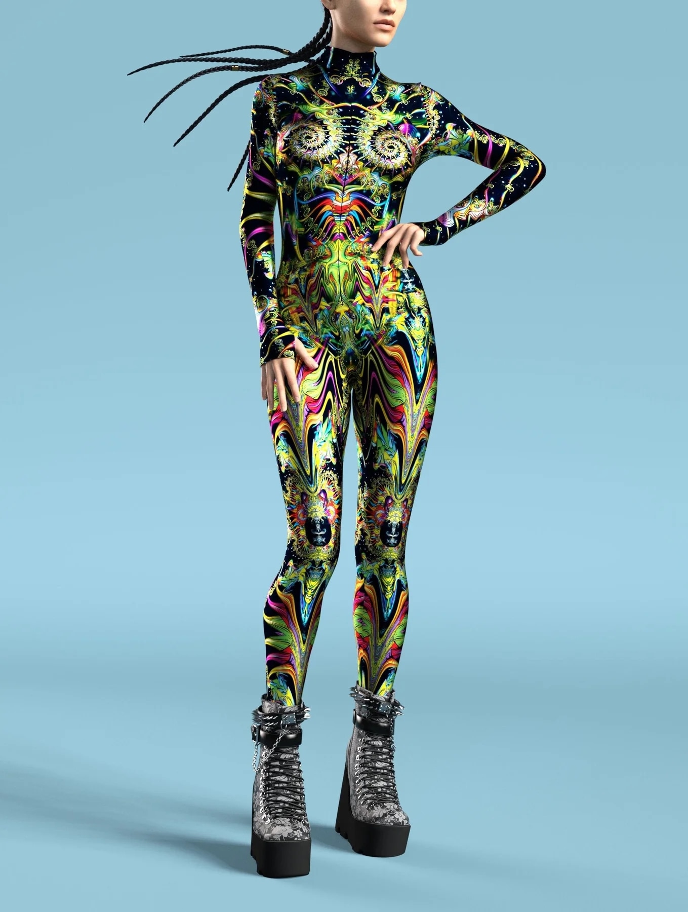 Sexy Skinny Jumpsuit Wear Onesie Cosplay Costume Elastic Multicolor Holiday Party Women Kids Rainbow Bodysuits Rompers