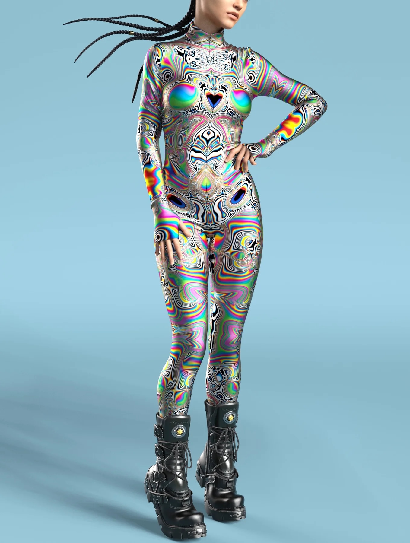 Sexy Skinny Jumpsuit Wear Onesie Cosplay Costume Elastic Multicolor Holiday Party Women Kids Rainbow Bodysuits Rompers