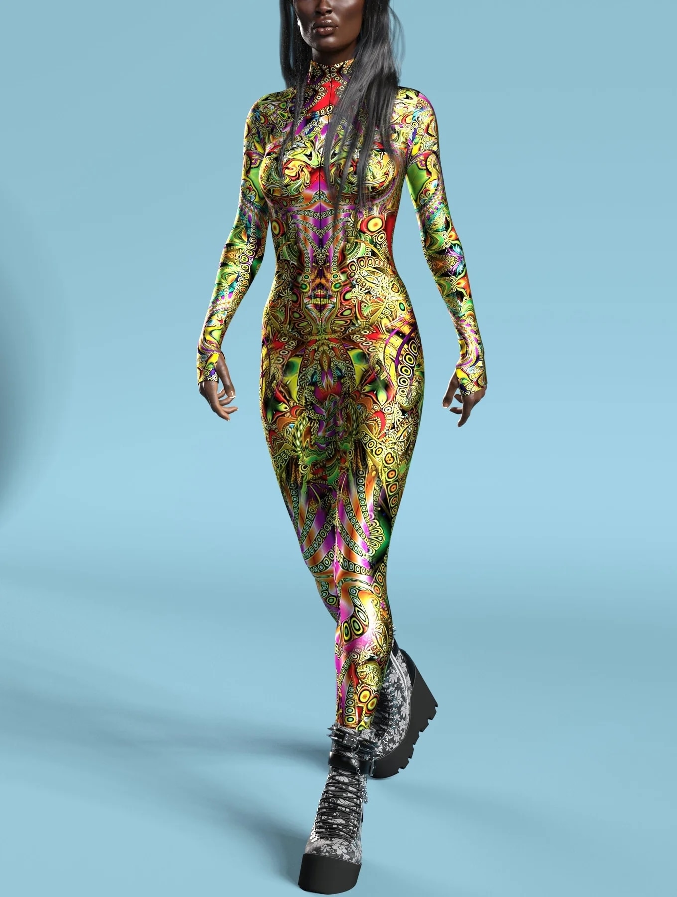 Sexy Skinny Jumpsuit Wear Onesie Cosplay Costume Elastic Multicolor Holiday Party Women Kids Rainbow Bodysuits Rompers