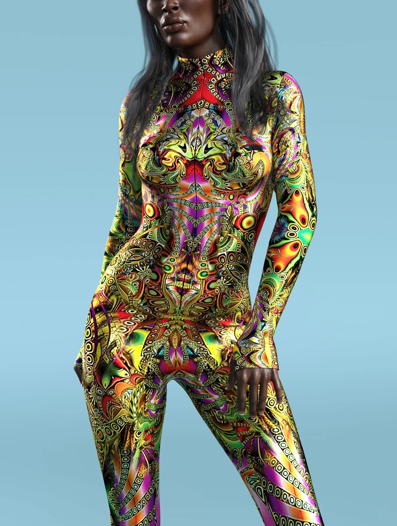 Sexy Skinny Jumpsuit Wear Onesie Cosplay Costume Elastic Multicolor Holiday Party Women Kids Rainbow Bodysuits Rompers