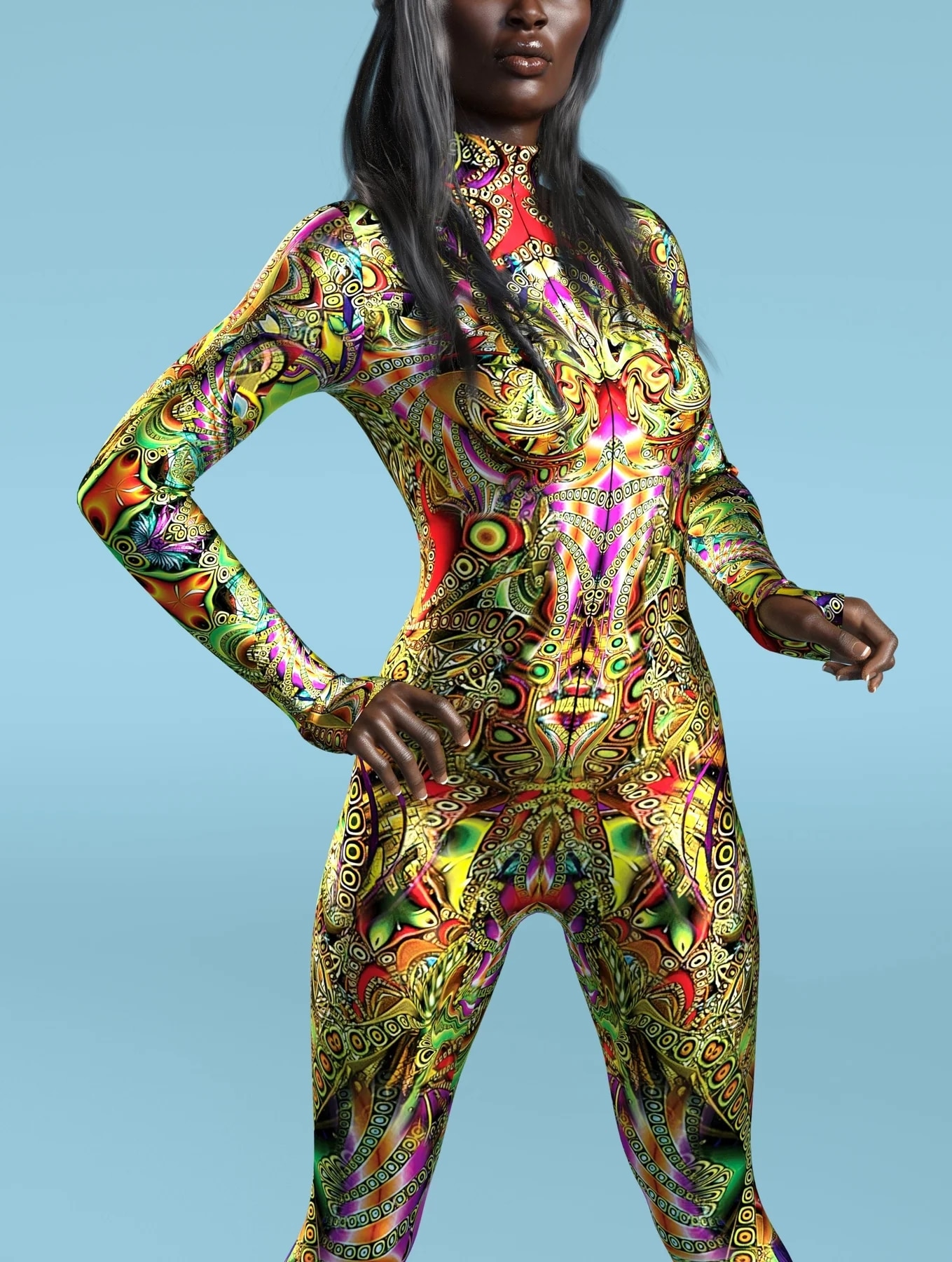 Sexy Skinny Jumpsuit Wear Onesie Cosplay Costume Elastic Multicolor Holiday Party Women Kids Rainbow Bodysuits Rompers