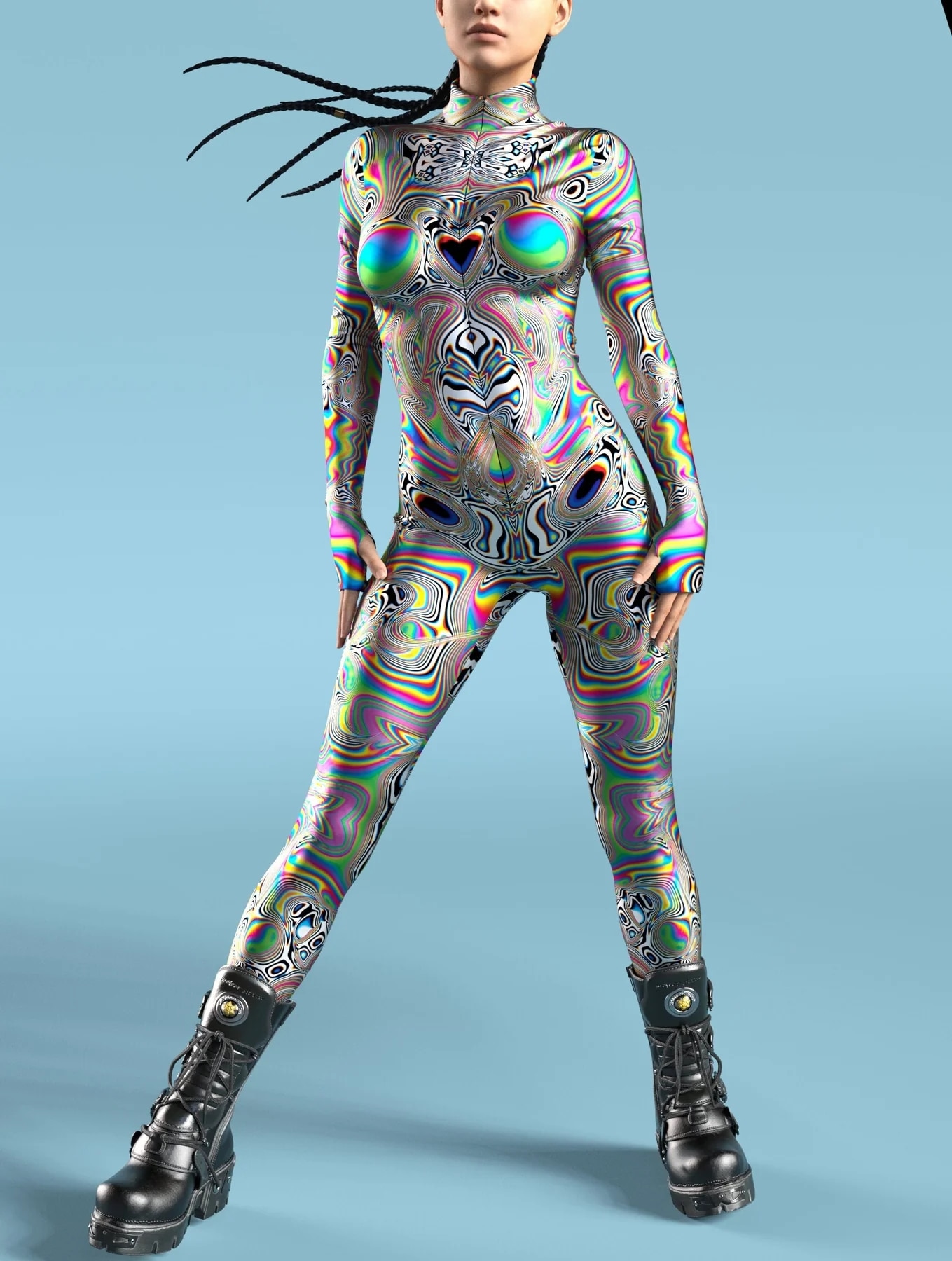 Sexy Skinny Jumpsuit Wear Onesie Cosplay Costume Elastic Multicolor Holiday Party Women Kids Rainbow Bodysuits Rompers