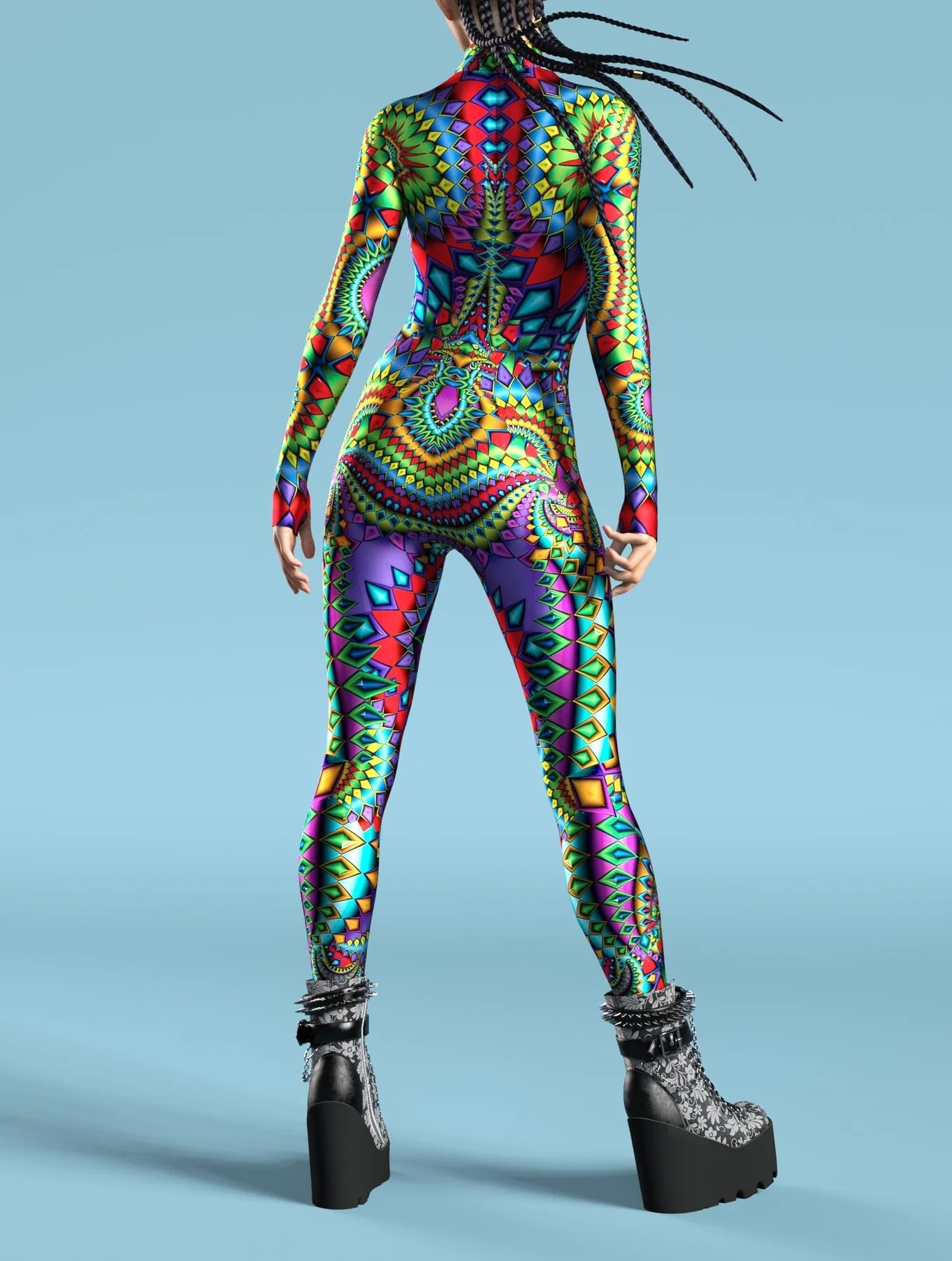 Sexy Skinny Jumpsuit Wear Onesie Cosplay Costume Elastic Multicolor Holiday Party Women Kids Rainbow Bodysuits Rompers