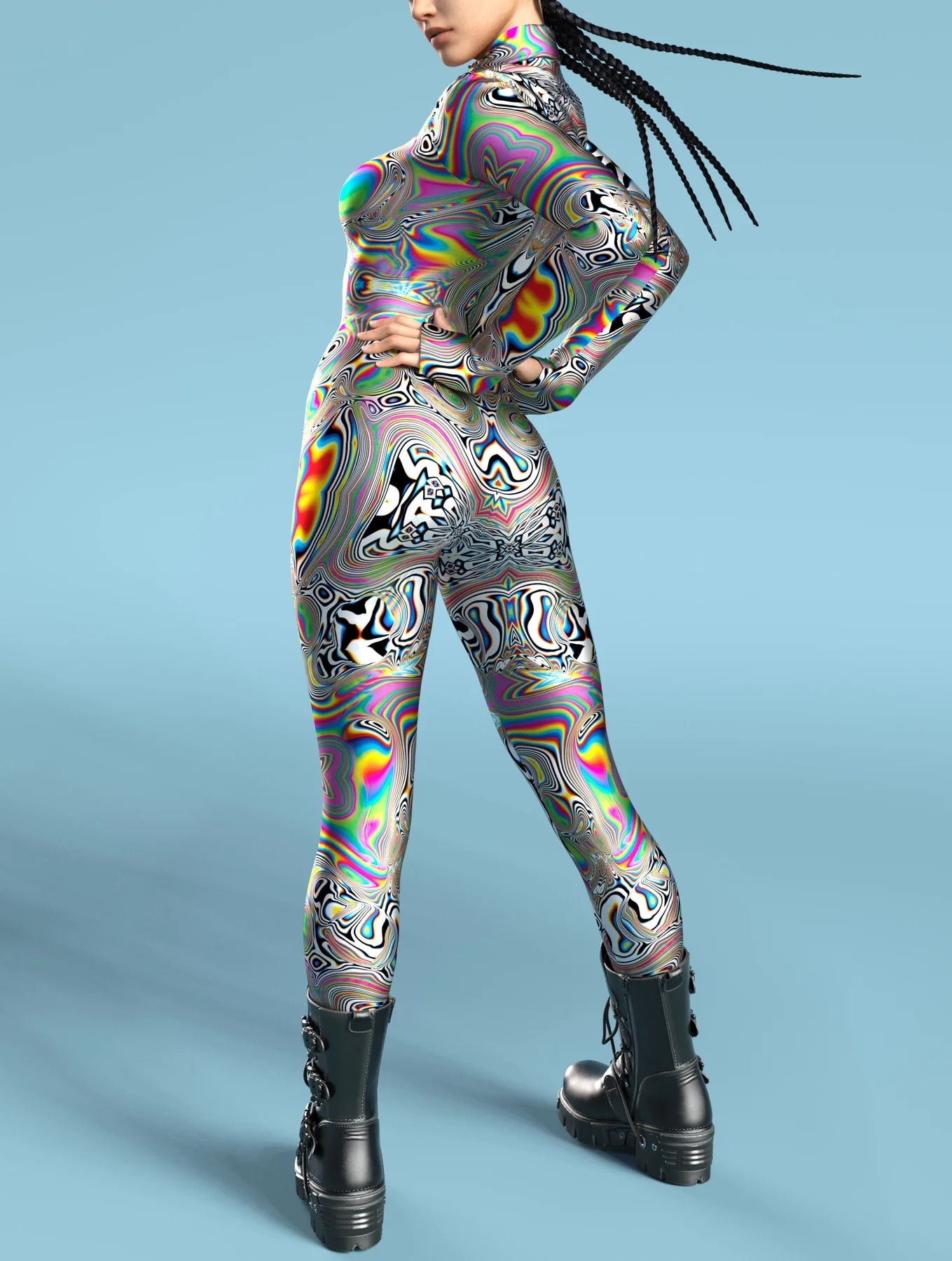 Sexy Skinny Jumpsuit Wear Onesie Cosplay Costume Elastic Multicolor Holiday Party Women Kids Rainbow Bodysuits Rompers