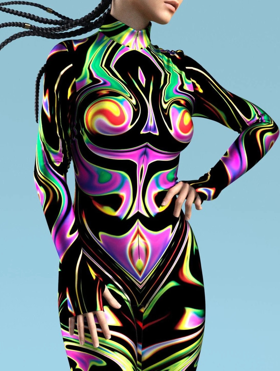 Sexy Skinny Jumpsuit Wear Onesie Cosplay Costume Elastic Multicolor Holiday Party Women Kids Rainbow Bodysuits Rompers