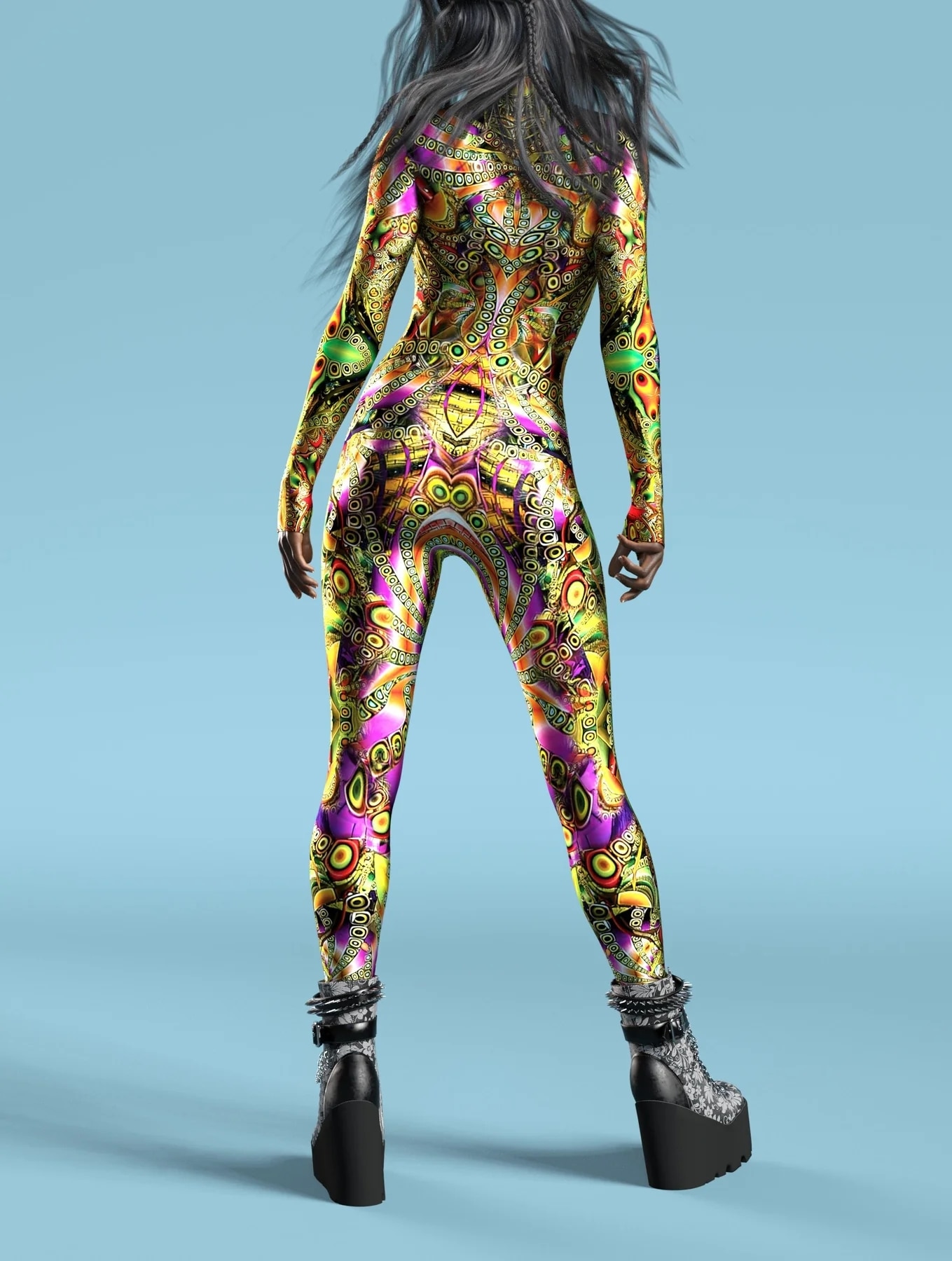 Sexy Skinny Jumpsuit Wear Onesie Cosplay Costume Elastic Multicolor Holiday Party Women Kids Rainbow Bodysuits Rompers