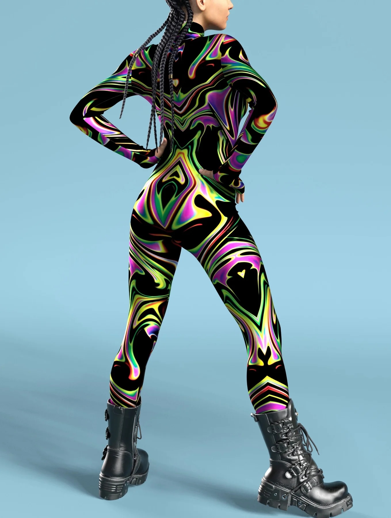 Sexy Skinny Jumpsuit Wear Onesie Cosplay Costume Elastic Multicolor Holiday Party Women Kids Rainbow Bodysuits Rompers
