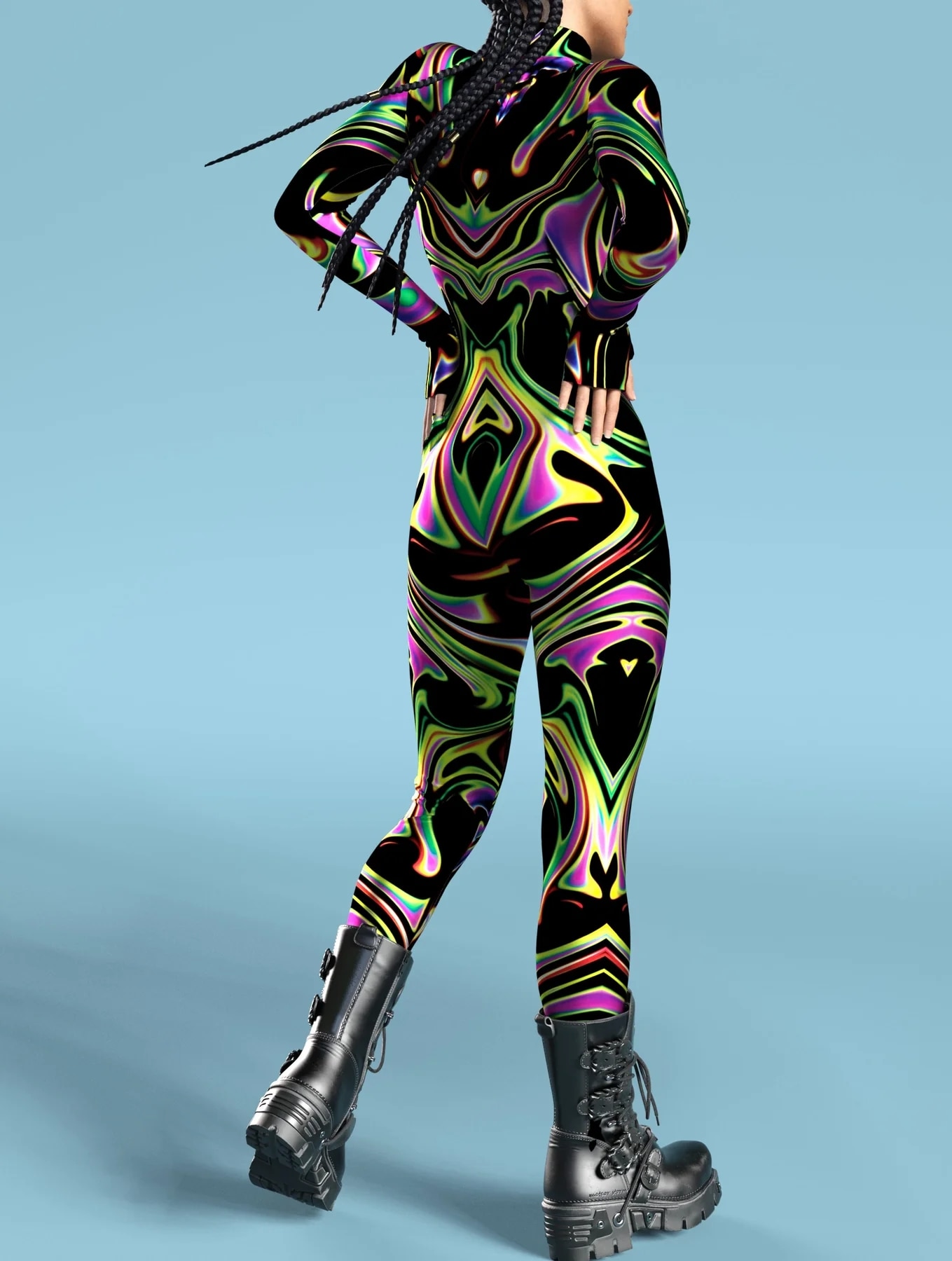 Sexy Skinny Jumpsuit Wear Onesie Cosplay Costume Elastic Multicolor Holiday Party Women Kids Rainbow Bodysuits Rompers