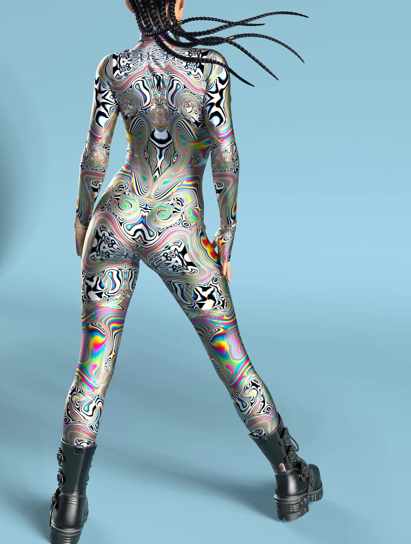 Sexy Skinny Jumpsuit Wear Onesie Cosplay Costume Elastic Multicolor Holiday Party Women Kids Rainbow Bodysuits Rompers