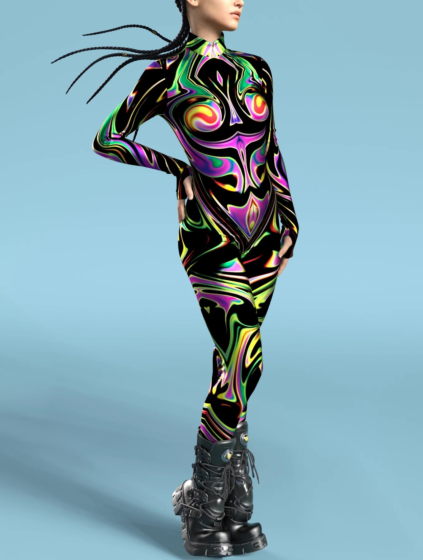Sexy Skinny Jumpsuit Wear Onesie Cosplay Costume Elastic Multicolor Holiday Party Women Kids Rainbow Bodysuits Rompers