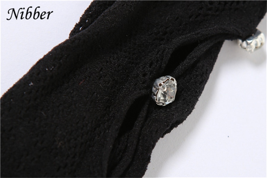 Jumpsuits Lace Hollowing Mesh Dress Midnight Women Sexy Inclined Shoulder Long Sleeve Patchwork Skinny Rompers For Club